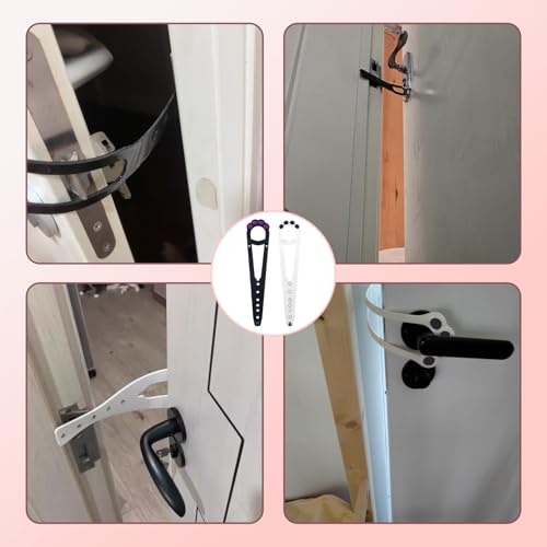 2 Stück Hundeklappe,Türverriegelung Katze Halter,Türgurt Door Latch Cat,Katzentür,Verstellbarer Katzentürriege,Cat Door,tür Offen Halter,Türstopper Katze für Hunde,lässt Katzen Rein,Hält Hunde Draußen