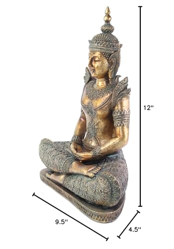 Estatua budista decorativa de resina 12 in bronce miniatura 6