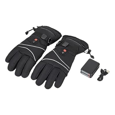 Heated Gloves for Men Women, Rechargeable Hand Warmer Gloves with Touchscreen, Waterproof Electric Heated Ski Glove for Winter Outdoor Work Hunting Camping Snowboarding Hiking (Black)