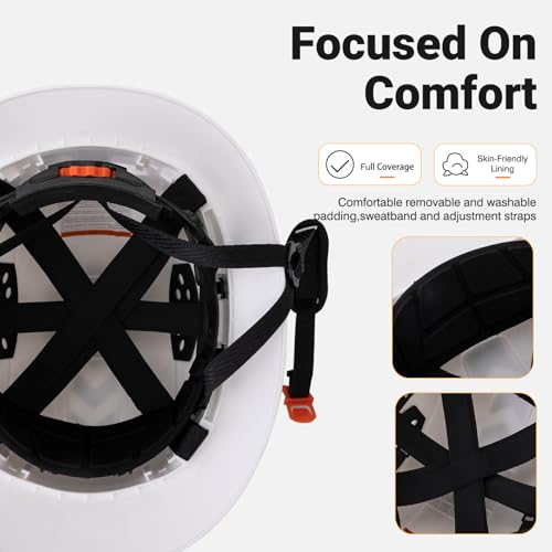 Casco duro de ala completa con ventilación ajustable y 6 puntos 4
