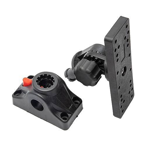 Image of Extreme Max 3006.8661 Universal Fish Finder Head Unit Boat /Fishing Rod Holder Mount for Screens Up to 9 inch with Pivoting Bracket (Rectangle Mount)