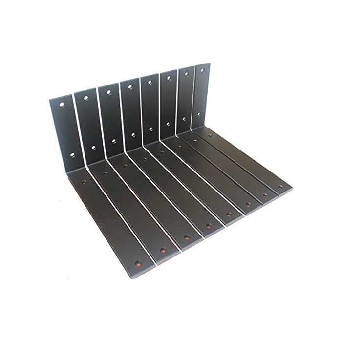 Buy 8 Pack L11" x H 6" x W 1.5", 5mm Thick Rustic Shelf Bracket, Iron