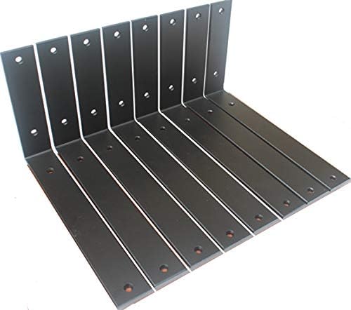 8 Pack - L11" x H 6" x W 1.5", 5mm Thick Rustic Shelf Bracket, Iron Shelf Brackets, Metal Shelf Bracket, Industrial Shelf Bracket, Modern Shelf Bracket, Decorative Shelving, Shelf Supports with Screws