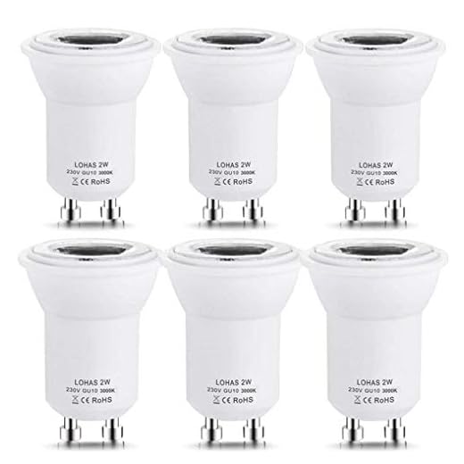 LED-glödlampa 2W mini GU10 SMD 3000 / 6000K 35Watt ersättning för liten 35mm icke-dimbar 6Pack,Cold white