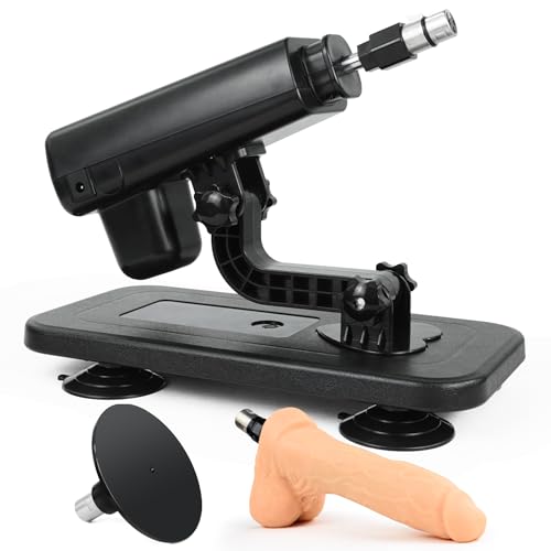 Sexmaschine mit Dildo für Frauen und Männer, Fickmaschine mit 3XLR-Anschluss, Automatische Stoßfunktion Fickle maschine mit 10CM Saugnapfadapter, Liebesmaschine für Paare, Sexspielzeug mit 5 Aufsätzen