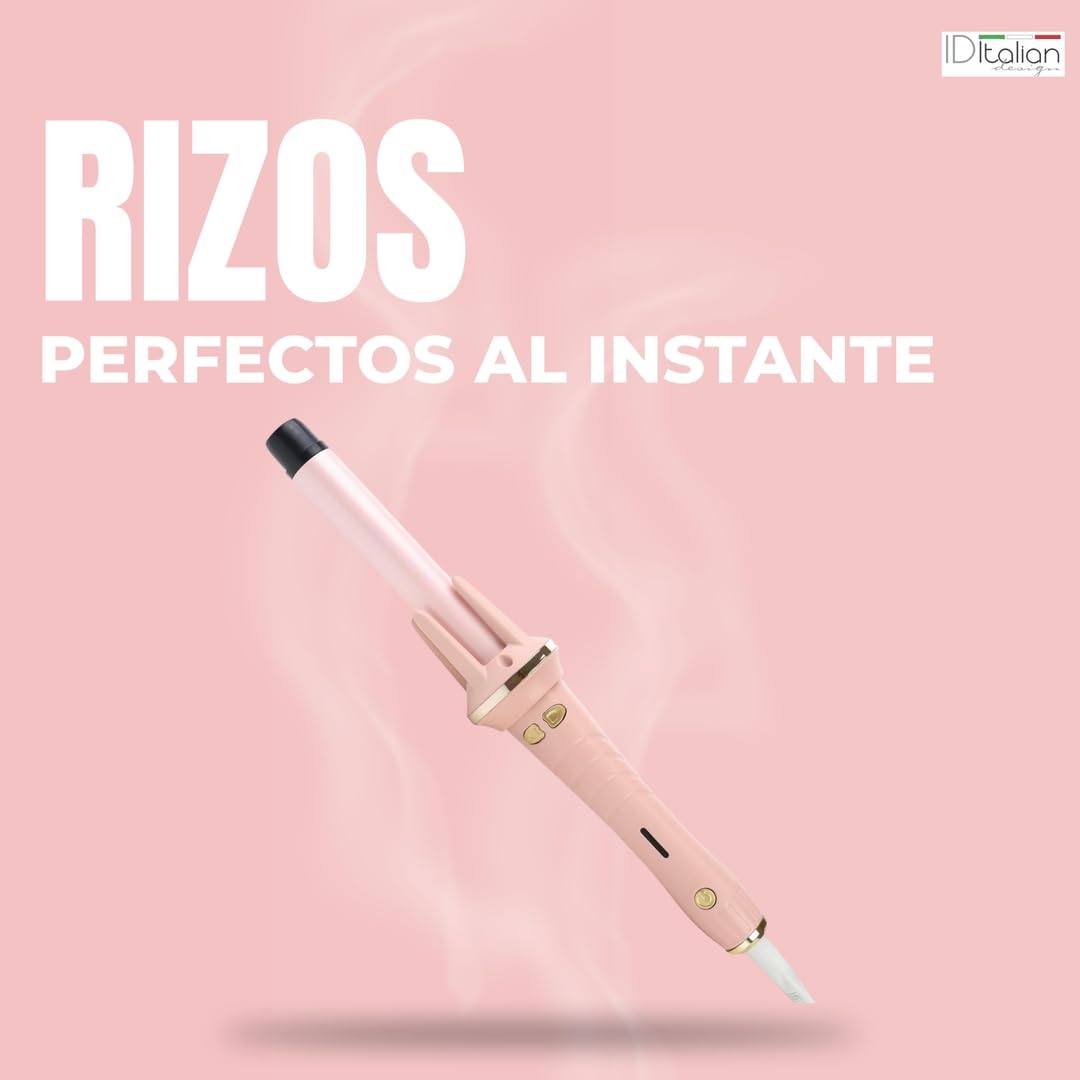 ID Italian Design Rizador de Pelo Automático Spin Curl | Tecnología HairCare, Rizado Rápido 10 Segundos, Recubrimiento Cerámico, Giro Bidireccional, 3 Temperaturas