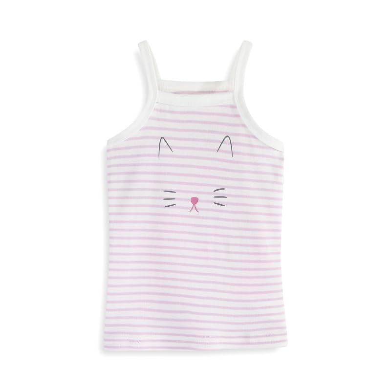 Image of 5-Pack Girls' Camisole Tank Tops 100% Cotton Shrink Resistant Secure Straps for Toddler Girls Ages 2-8