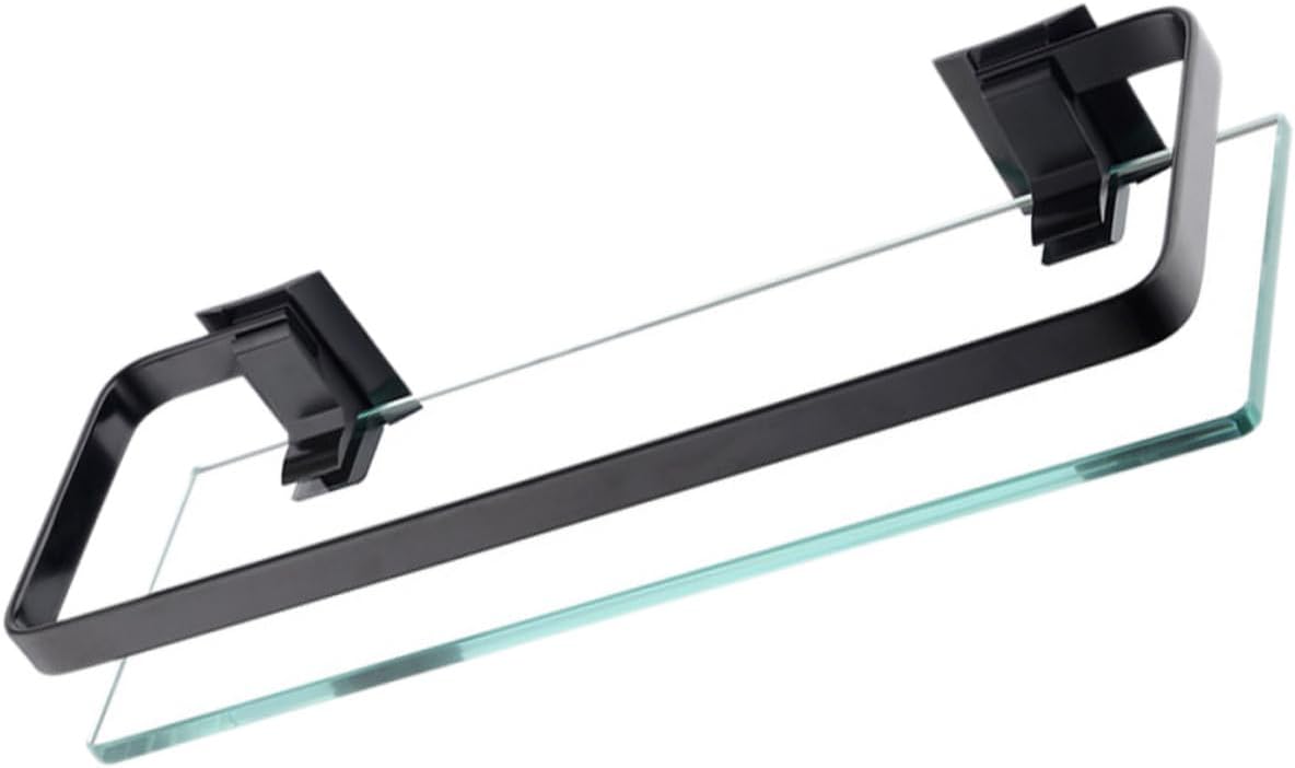 PRETYZOOM 1Pc Wall Mounted Glass Bathroom Shelf Compact Storage Rack for Toiletries Cosmetics More Rustproof Design for Home Kitchen Organization