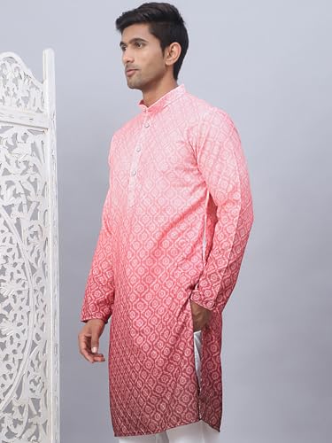 Image of Jompers Men Pure Cotton Straight Fit Ombre Kurta