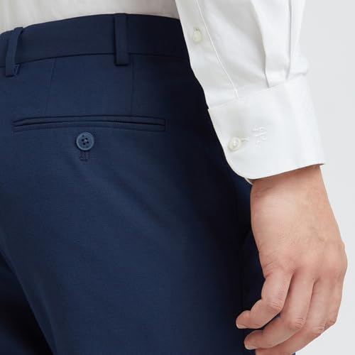 Image of Raymond Men Slim Fit Structure Pattern Polyester Blend Flat Front Formal Trouser