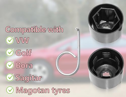 ZoeTekway 17mm Radschraubenkappen, 23 Stück Schraubenabdeckung Auto Radkappen, 5 Stück Anti-Diebstahl Sperrschraubenkappe + 18 Stück Normal Auto Radkappen, Kompatibel mit VW und Audi