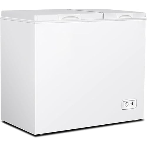 Generic 7.0 Cu.Ft Chest Freezer with Double Lids, Double Partition, 8 Temperature Settings, Storage Baskets for Home, Kitchen, Office, Bar, Apartment