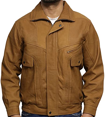 BRANDSLOCK Mens Genuine Leather Jacket Bomber2