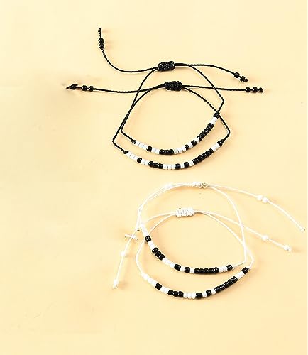 Image of 72ore Couples Bracelets Matching Braided String Bracelets Romantic Adjustable Jewelry Gift for Her and Him Date Outfits Daily Wear