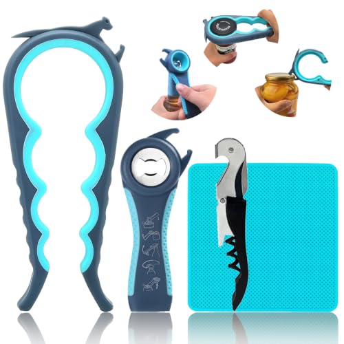 Otstar Ouvre-bocal, décapsuleur et ouvre-boîte pour les mains faibles, les personnes âgées souffrant d'arthrite et les personnes à faible puissance, l'ouvre-boîte Mutil est facile à enlever