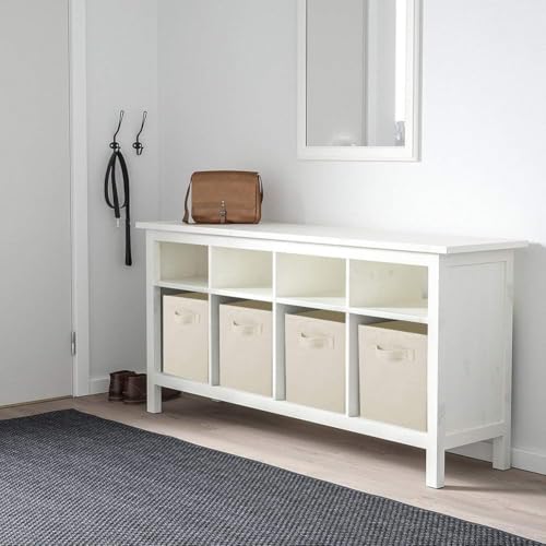 Image of RENVA 6 pcs Fabric Storage Cubes Foldable Storage Bins for Organizing Pantry, Cubbies, Toy Box - Clothes Storage & Closet Organizer (White, 6)