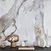 VEELIKE Matte Slate White Marble Contact Paper for Countertops Peel and Stick Waterproof Marble Wallpaper for Kitchen Bathroom Counter 15.7''x118'' Adhesive Granite Contact Paper for Countertops Desk