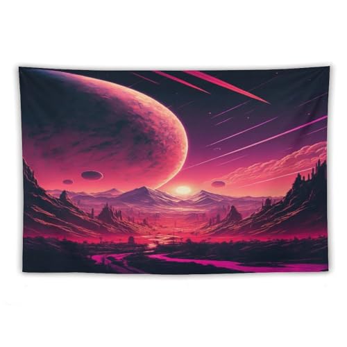 Tapisserie murale coucher de soleil impression 3D finition premium