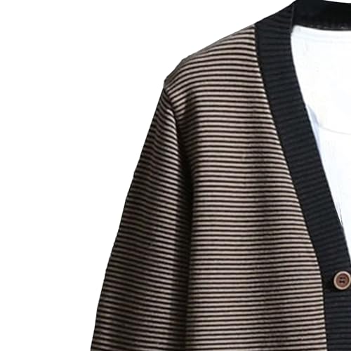 Men's V Neck Stylish Lightweight Sweater Cardigan Button Down Casual Sweater Loose Fit Knit Open Front Sweaters3