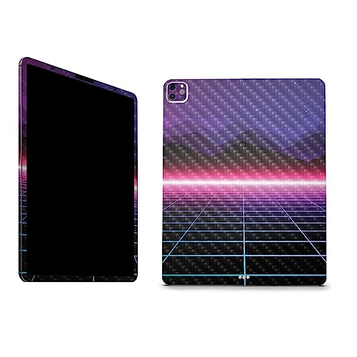 Image of MightySkins Carbon Fiber Skin Compatible with Apple iPad Pro 12.9 inch M2 6th Gen (2022) Full Wrap Kit - Synthwave | Protective, Durable Textured Carbon Fiber Finish | Easy to Apply | Made in The USA