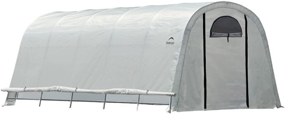 ShelterLogic 12' x 20' x 8' GrowIT Greenhouse Walk-Thru Access Round Roof Style Outdoor Backyard Garden Heavy Duty Plant Shelter