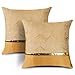 JOTOM Lot de 2 Housse de Coussin Fil d'or Ondulé Décoratif Taie d'oreiller Polyester Maison Salon Canapé Chambre (45x45cm, d'or)