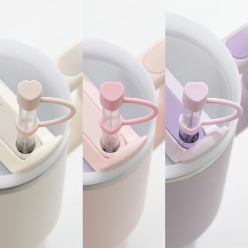 The best MOON Heart-shaped Straw Toppers: Stanley Straw Covers Cap for Tumblers & Stanley Cup Accessories 30, 40 oz - Girly Multi-Color 5-Pack - Valentines & Galentines Day Gifts