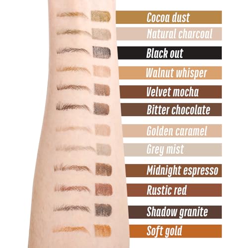 Image of Black Brown Eyebrow Pencil with 4-Prong Micro-Fork Tip, Microblading Dark Brown Eyebrow Pen for Women, Create Natural, Defined Brows, 24H Long Wear YES.EYE DO (Shadow Granite-Black Brown)