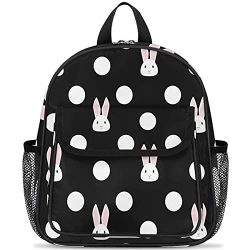 TropicalLife Mochilas de conejito para niños y niñas, mochila ligera de conejito con lunares para niños y niñas, multicolor