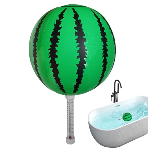 Zuasdvnk スイミングプール温度計 - スイカ屋内温度計 | フローティングプール 大型ディスプレイ 読みやすい温度ゲージ 屋外 屋内 スパ 温水浴槽用