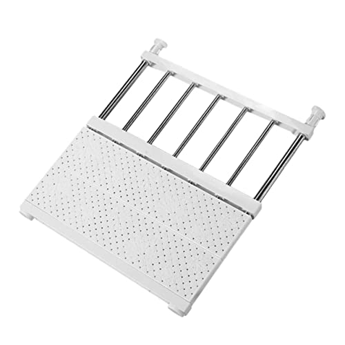 Parliky 1pc White Closet Shelf Organizer Rack Retractable Storage Divider for Home Fits for Clothing and Shoes Easy Installation Space-saving