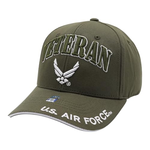US Air Force Official Licensed Premium Quality Military Baseball Cap (US Alpha One Size Olive (3D Olive Veteran))