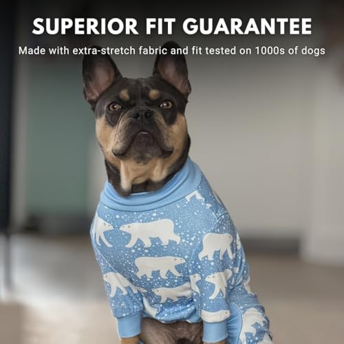 Image of Spark Paws Dog Pajama, Dog Recovery Suit Male, Onesie, Ultra-Soft and 4-Way Stretch, for Small Medium and Large Breeds - Snowy Polar Bear - 2XL