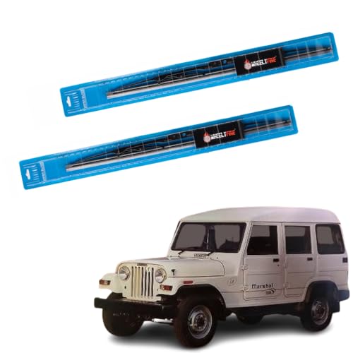 Image of Windshield Car Wiper Blades Metal Frame Water Repellant Cleaning Wiper Blades Refills Best for Mahindra Marshal (1967-2005) Dr 12 inch /Pa 12 inch