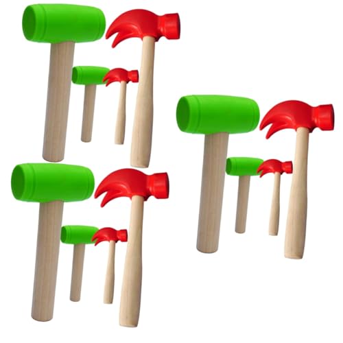 BESTonZON 12 Peças pequeno martelo de madeira presentes de natal brinquedo meninas brinquedo para me