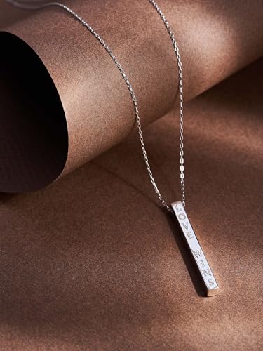 Emotional Bar Necklace with Gift Card Available in Two Colors 925 Sterling Silver and 14K Gold Plated – Inspirational Word Jewelry – Gift for Women – Adjustable Chain3