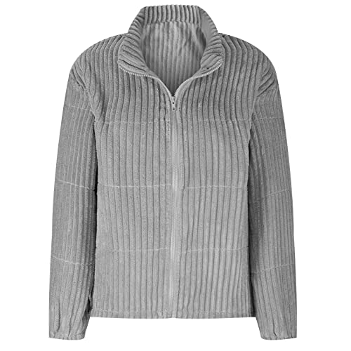 Women Casual Jacket Stand Collar Full-Zip Jacket Coat Long Sleeve Casual Shacket Coats Solid Color Outwear #TOP4