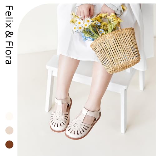 Image of Felix & Flora Toddler Girls Sandals Soft Rubber Princess Flat Shoes Flower Girl Shoes