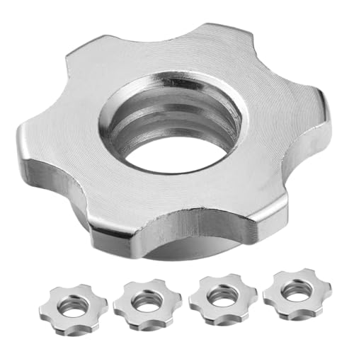 Cabilock 5pcs Slip Barbell Collars Hexagonal Screw Clamps for Secure Dumbbell Locking Barbell Security Nuts for Stability During Training