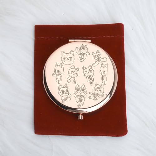 Espejo de Maquillaje Redondo con Diseño de Gato WUSUANED miniatura 6
