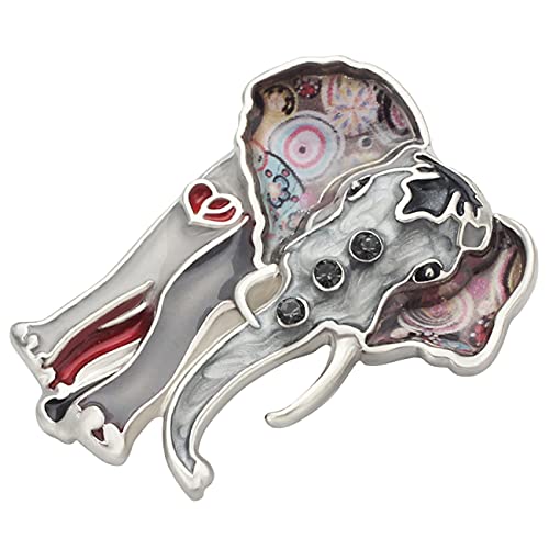 WEVENI Enamel Alloy Rhinestone Elephant Brooch Black Pins for Women Lady Girl Scarf Dress Suit Accessories Fashion Jewelry Charm (Black)2