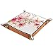 Plateau dés à Plateau de voiturier Rectangle Pliant en Cuir PU et Porte-dés en pour donjons et Dragons Dice RPG et Autres Jeux de Table RPG Dice Gaming Cerise Floral Printemps