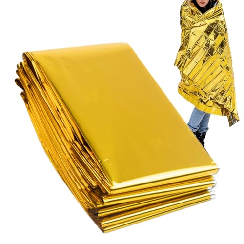 Manta de rescate, 220 x 140 cm, equipo de senderismo - manta de invierno, para rescate, camping, senderismo invernal, tienda, clima frío, trekking, pesca, viaje en caso de desastre