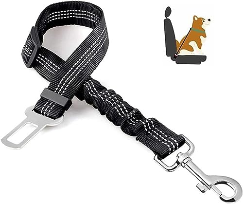 Dog Car Seat Belt Bungee, 360° Swivel (Black)