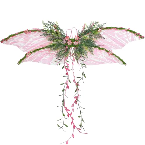 RENEMEGO Pink Fairy Wings for Adult - Butterfly Wings...