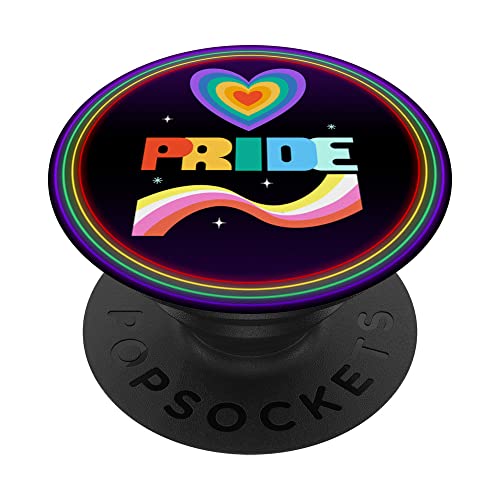 Pride Pop Socket LGBT Pride Rainbow Lesbian Gay Pride Ally PopSockets Swappable PopGrip, Black