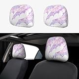 Kirrowe Car Headrest Cover 2 Pcs - Full Width Printed Design - Perfect for Car Seat Cover Accessories - Essential and Fun Car Parts - Vaporwave Textures