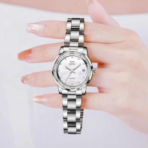 Image of OPK Wacthes for Women Bracelet Dress Easy to Read Stainless Steel Ladies Watches for Female Small Watch Waterproof Luminous Date