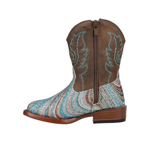ROPER Toddler Girls Glitter Swirl Ii Square Toe Casual Boots Ankle - Blue, Brown, Multi3