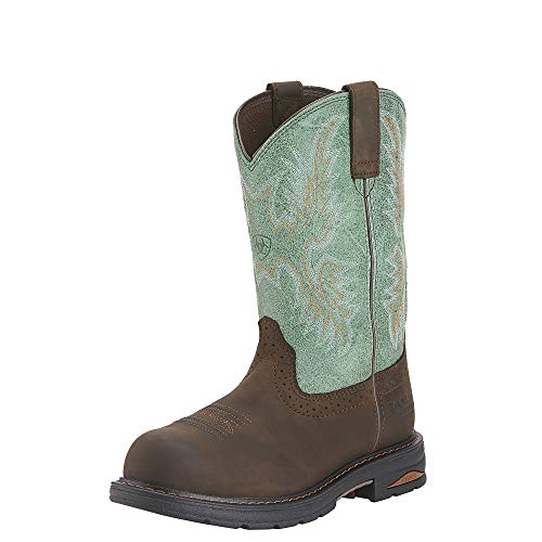 ARIAT ARIAT BMVY9 Womens Tracey Waterproof Composite Toe Work Boot Oiled Dark Brown/Turquoise 9.5